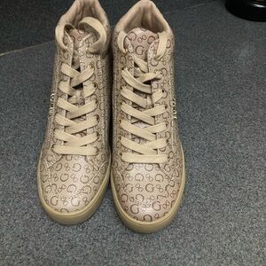 Guess Tan Patterned Women's Sneakers